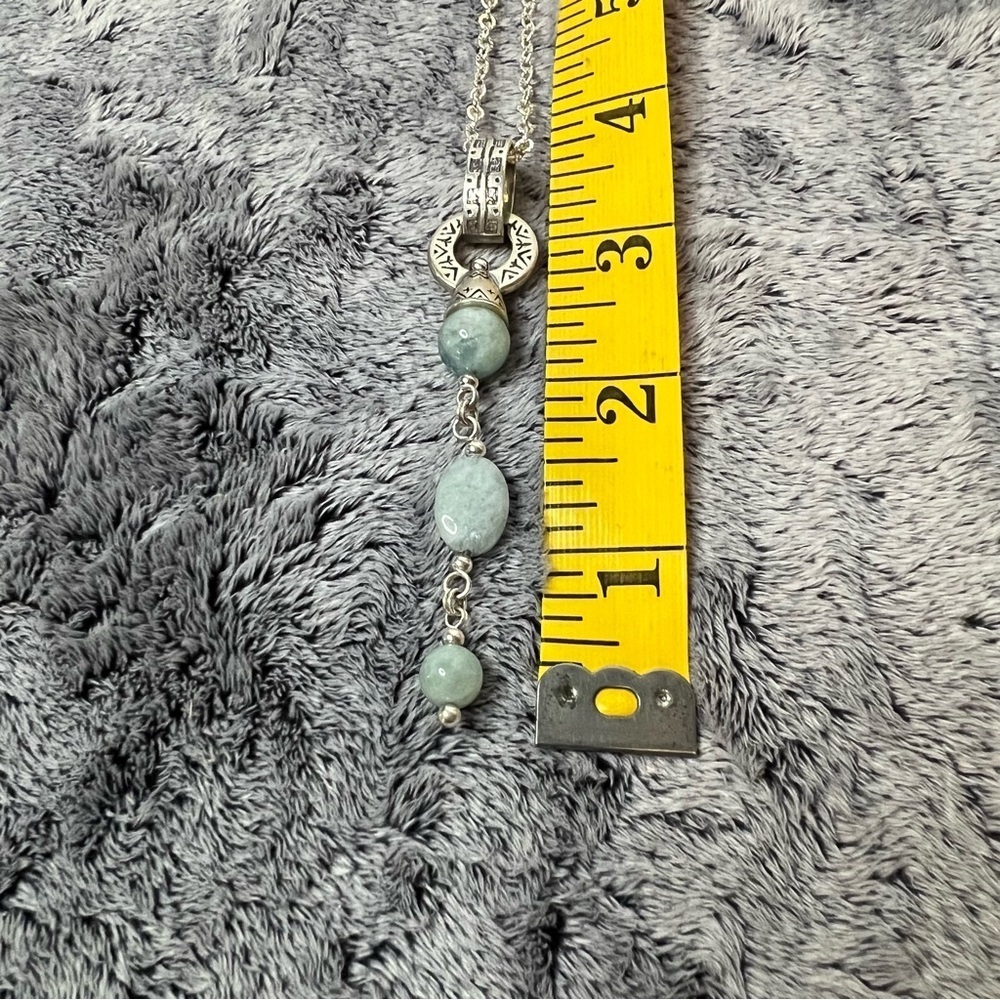 Sterling Silver Aquamarine Finola Hughes Pendant Necklace 18in - Picture 5 of 7